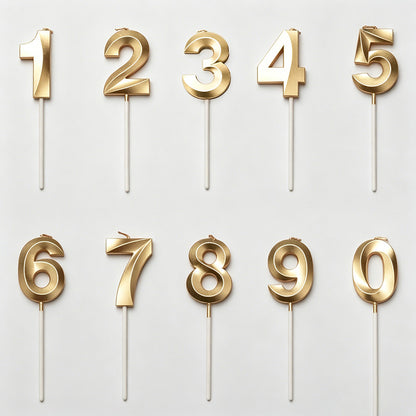 Metallic Gold‑Plated Number Bi - Shopdayla Wholesale - #4402