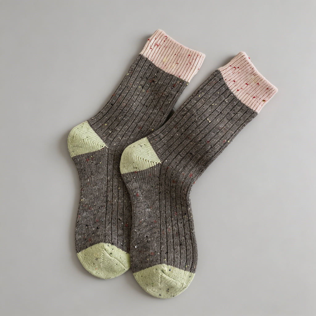 Speckled Yarn Colorblock Crew - Shopdayla Wholesale - #9218