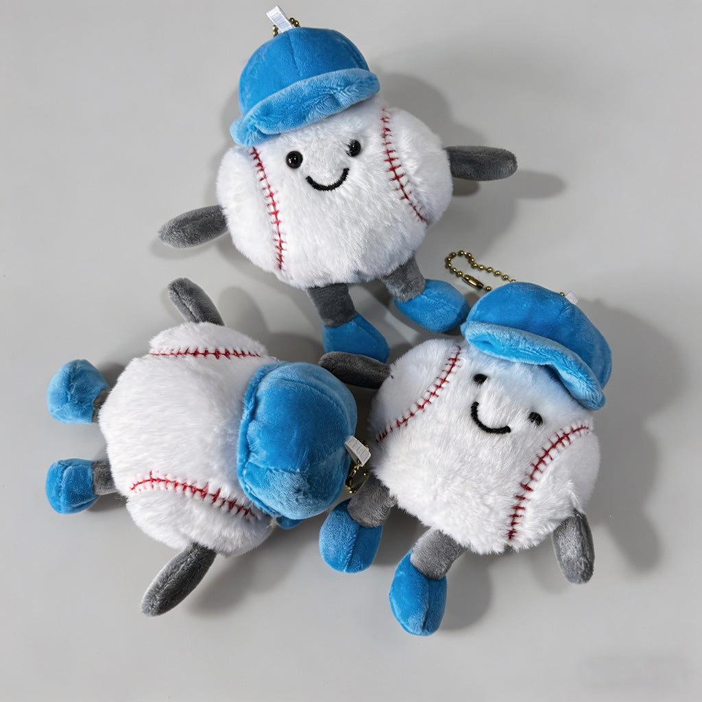 Baseball Plush Keychain Charm