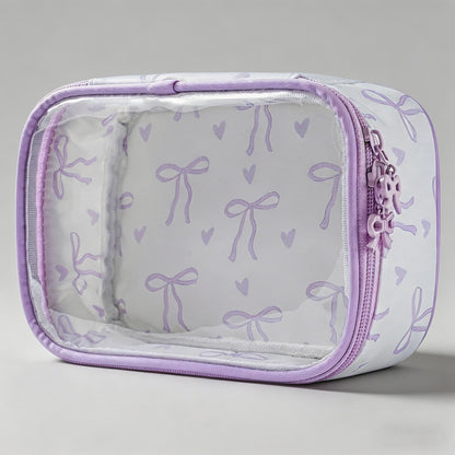Bow Print Clear Travel Bag - Shopdayla Wholesale - #3170
