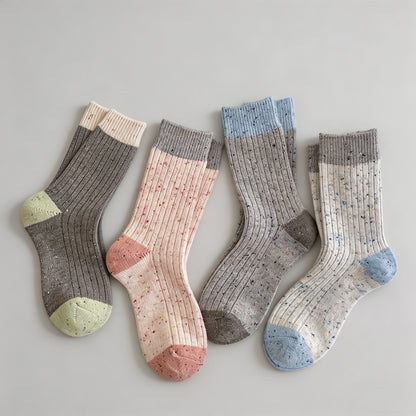 Speckled Yarn Colorblock Crew - Shopdayla Wholesale - #4306