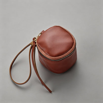 Mini Leather Cylinder Pouch - Shopdayla Wholesale - #2770
