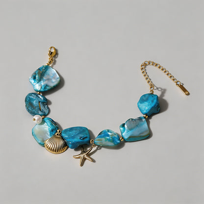 Blue Seashell & Pearl Jewelry - Shopdayla Wholesale - #5954