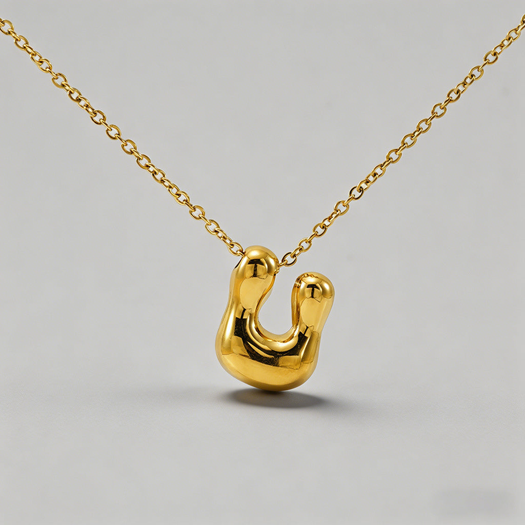3D Bubble Letter Initial Neckl - Shopdayla Wholesale - #5682