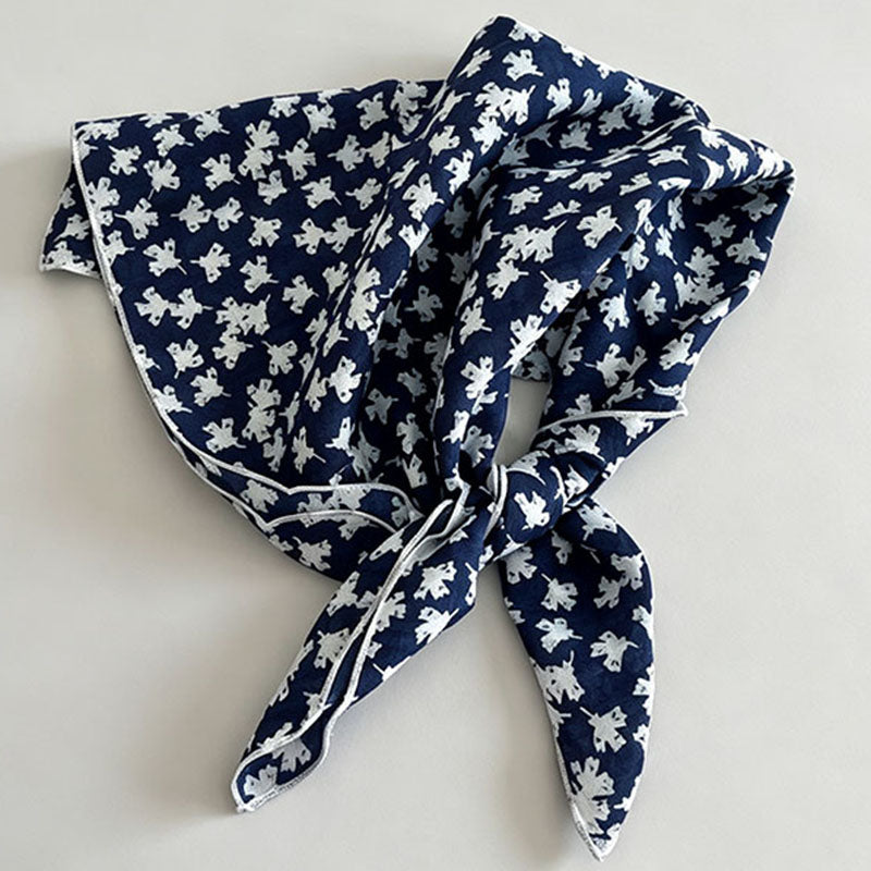 Floral Pattern Square Neck Scarf