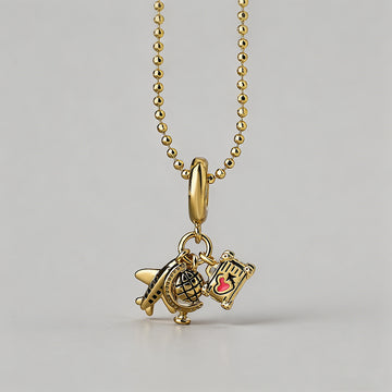 Whimsical Travel Charm Pendant Necklace
