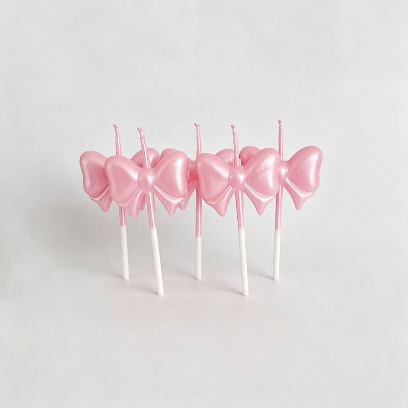 Bow Shaped Birthday Candles (5 - Shopdayla Wholesale - #5938