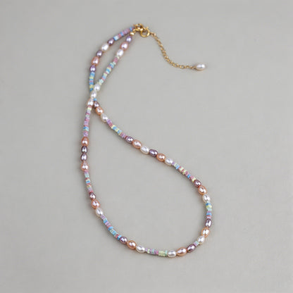 Dainty Mixed Color Pearl & Iri - Shopdayla Wholesale - #1026