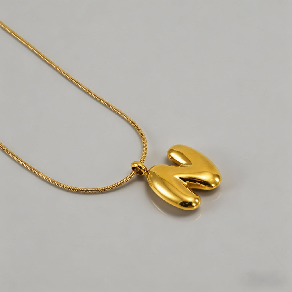 3D Bubble Letter Initial Neckl - Shopdayla Wholesale - #9922
