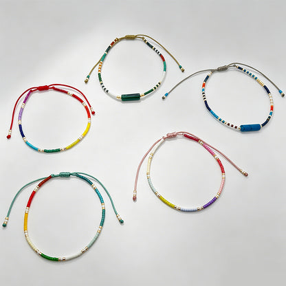 Ultra‑Thin Rainbow Beaded Brac - Shopdayla Wholesale - #9746