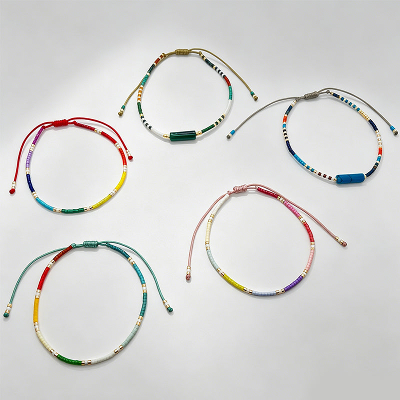 Ultra‑Thin Rainbow Beaded Brac - Shopdayla Wholesale - #9746
