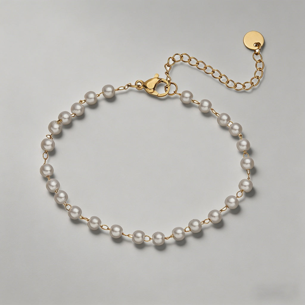 Baroque Pearl Dainty Gold Brac - Shopdayla Wholesale - #9410
