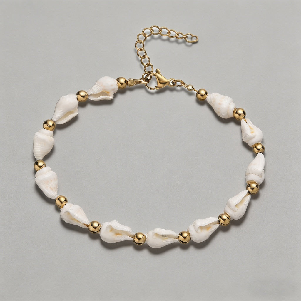Seashell 18K Gold Plated Stain - Shopdayla Wholesale - #3778