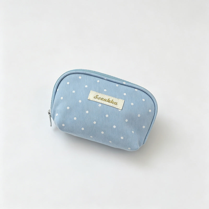 Polka Dot Shell Makeup Pouch Bag