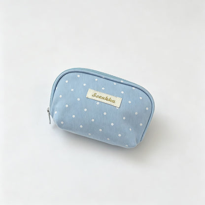 Polka Dot Shell Makeup Pouch Bag