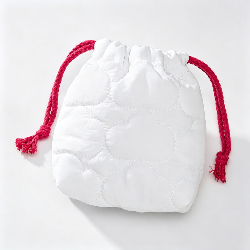 Cloud‑Quilted Drawstring Storage Pouch