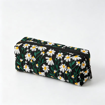 Daisy Floral Embroidery Pencil Case