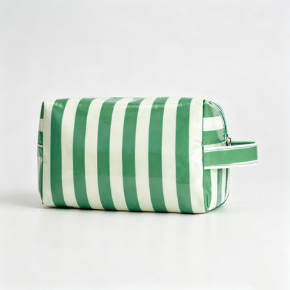 Striped Print PVC Zipper Pouch