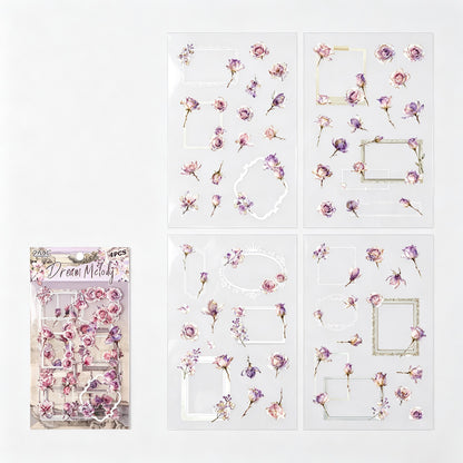 PET Floral Frame Stickers