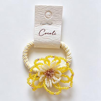 Colorful Beaded Flower Shape Hair Tie