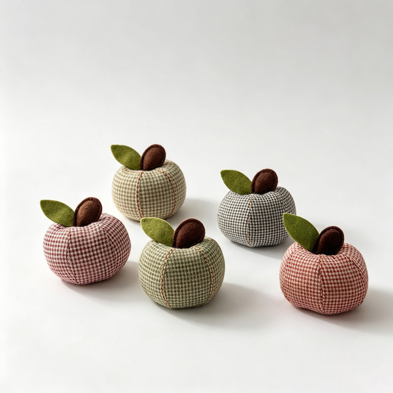 Plaid Apple Shaped Desktop Ornament