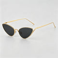 Retro Slim Metal Frame Cat Eye Trendy Sunglasses