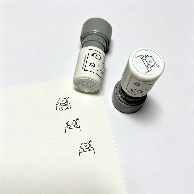 Mini Cat Self‑Inking Round Stamp