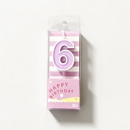 0-9 Number Candy‑Colored Birthday Candle