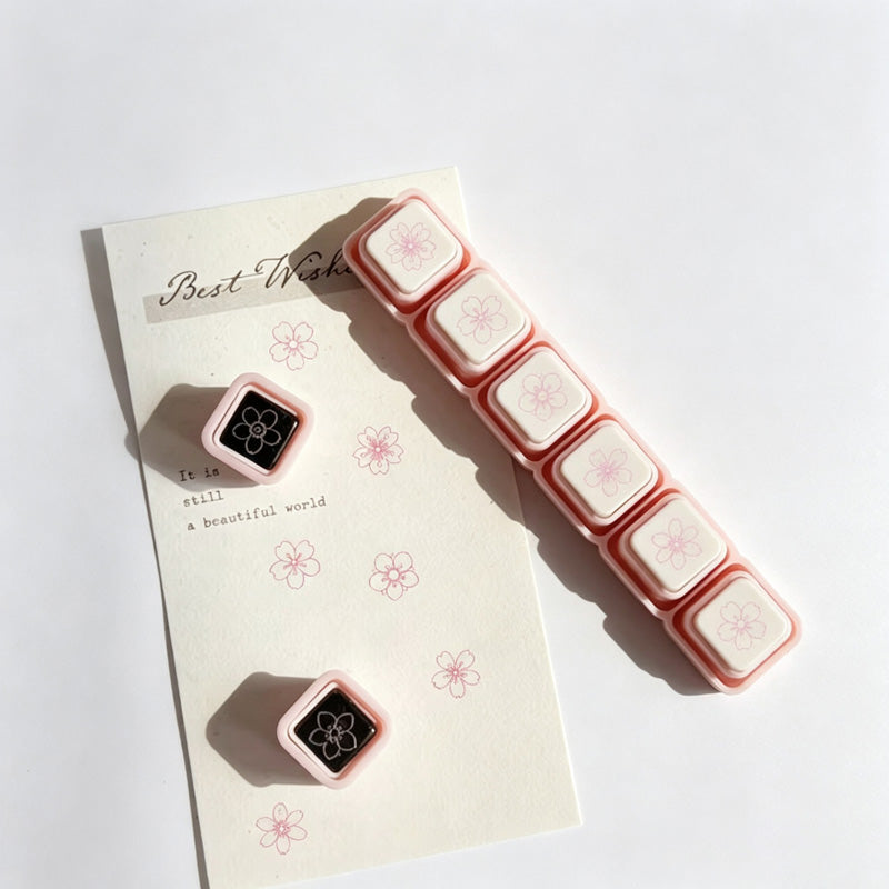 Six‑In‑One Plant Pattern Rubber Stamp