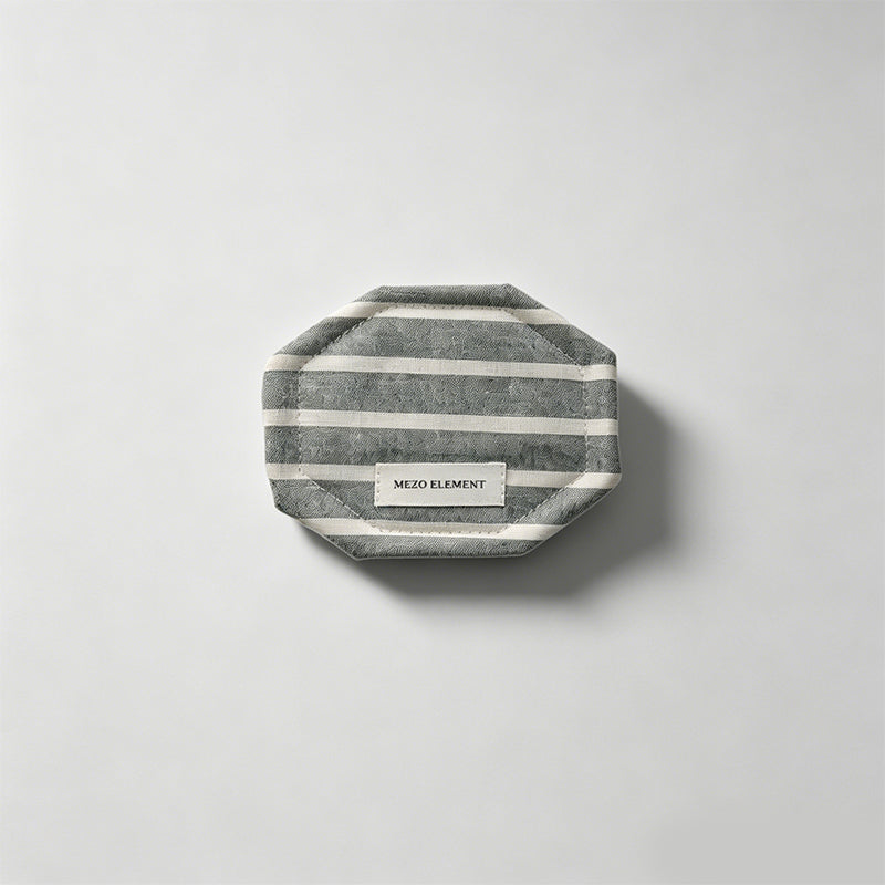 Striped Linen Blend Fabric Placemat & Coaster