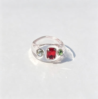Geometric Rhinestone Ring