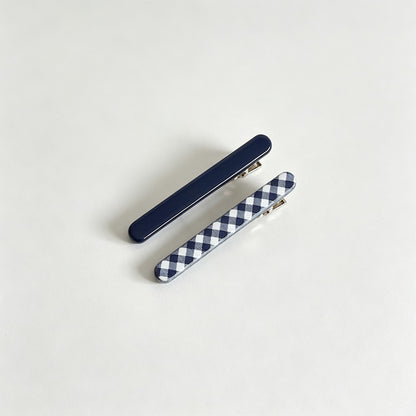 Plaid Alligator Hair Clip 2‑Piece Set