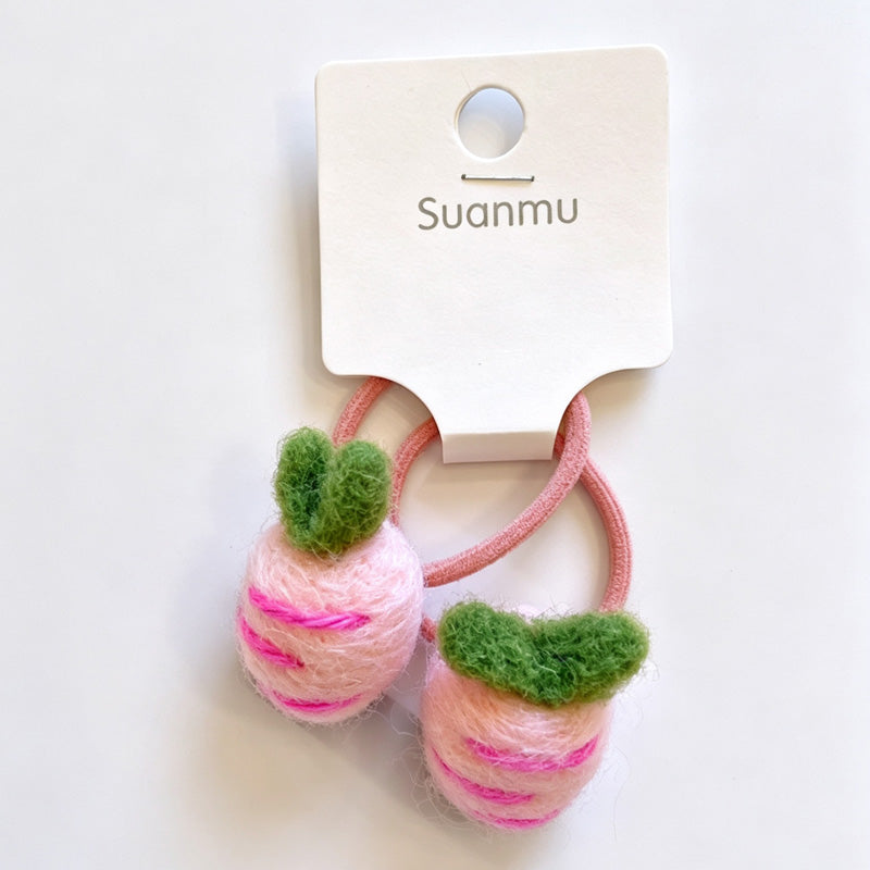 Felt Fruit Animal Hair Tie Set