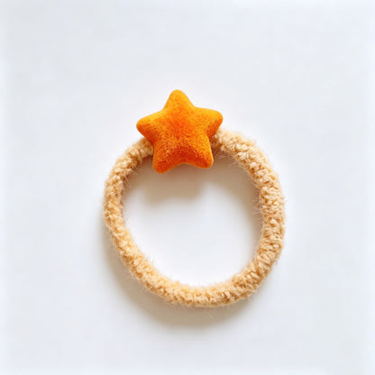 Fuzzy Star Elastic Hair Ties