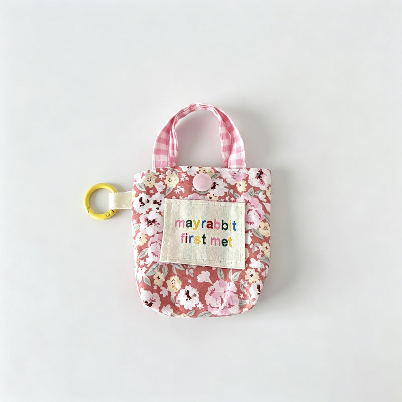 Floral Fabric Mini Key Pouch