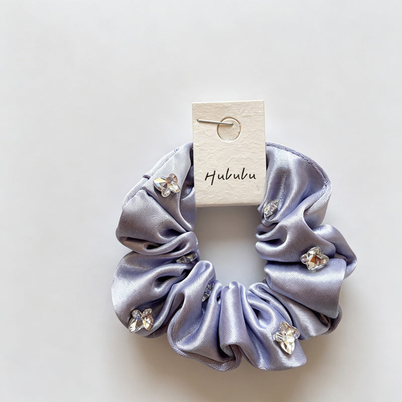 Shiny Fabric Rhinestone Scrunchie