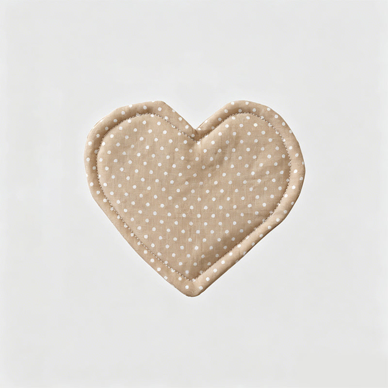 Lightweight Cotton Fabric Heart-Shaped Coaster