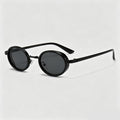 Retro Steam Punk Oval Small Frame Metal Sunglasses