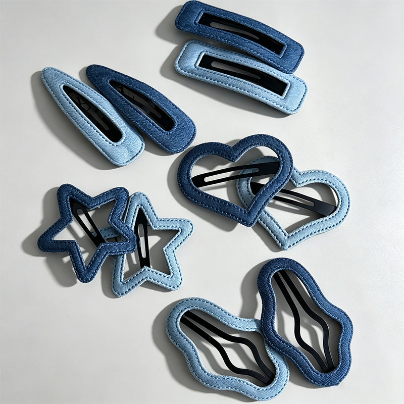 Trendy Denim Blue Geometric Pa - Shopdayla Wholesale - #2882
