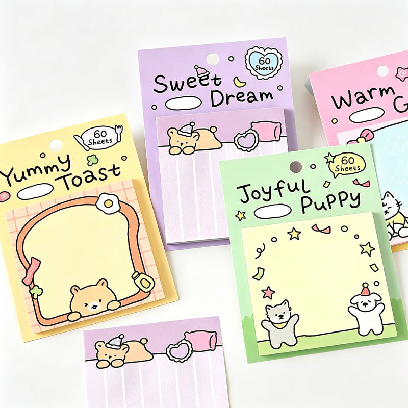 Puppy Print Self Adhesive Sticky Notes