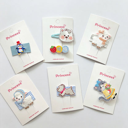 Embroidered Animal Hair Clips
