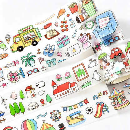 Hand Drawn Print Doodle Die‑Cut Tape