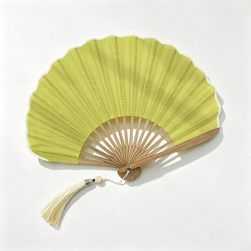 Linen Cotton Shell Shape Folding Fan