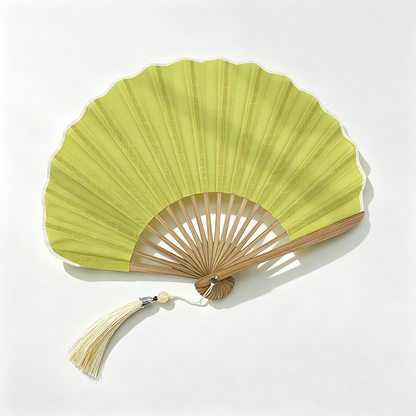 Linen Cotton Shell Shape Folding Fan