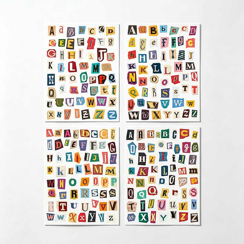 Colorful Alphabet Sticker Sheet Set