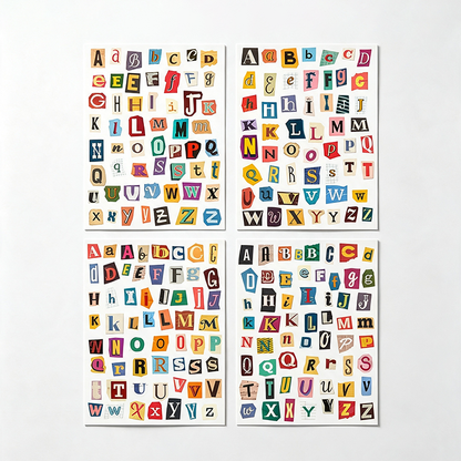 Colorful Alphabet Sticker Sheet Set