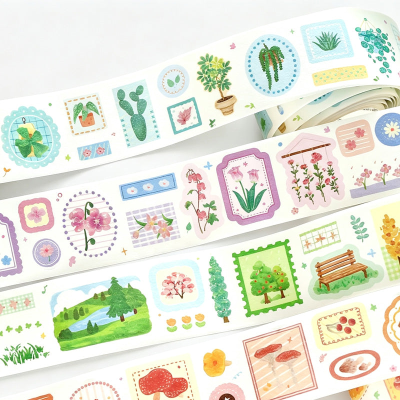 Plant Print Die‑Cut Washi Tape