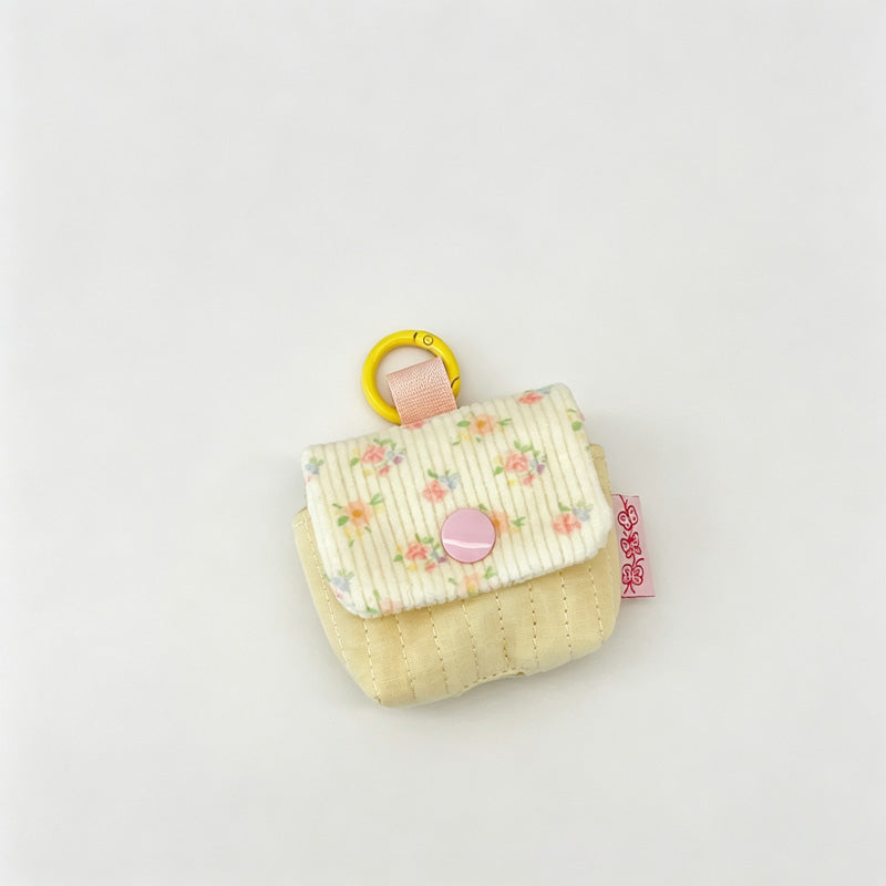 Floral Fabric Snap Storage Pouch