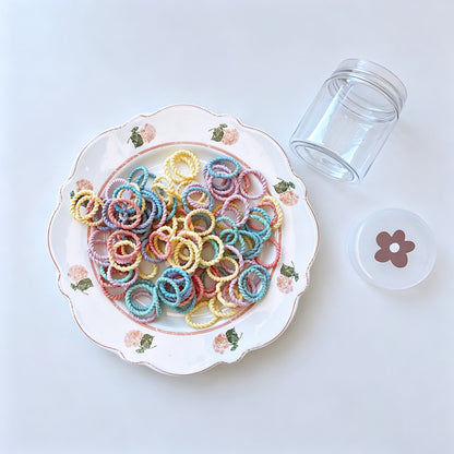 100 PCS Colored Mini Elastic Hair Ties