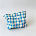 Plaid & Polka Dot Floral Cotton Makeup Pouch